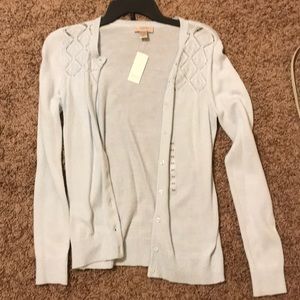 Blue crochet LOFT Cardigan NEW with tags